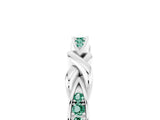 White gold Twisted Marquise Green Sapphire Pavé Band with Shared Prong Setting_29