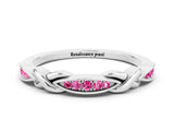 White gold Twisted Marquise Pink Sapphire Pavé Band with Shared Prong Setting_42