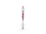 White gold Twisted Marquise Pink Sapphire Pavé Band with Shared Prong Setting_43