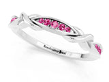 White gold Twisted Marquise Pink Sapphire Pavé Band with Shared Prong Setting_43