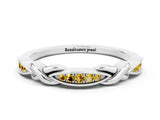 White gold Twisted Marquise Yellow Sapphire Pavé Band with Shared Prong Setting_18