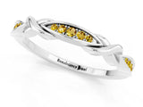 White gold Twisted Marquise Yellow Sapphire Pavé Band with Shared Prong Setting_19