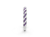 White gold Twisted Pavé Round Amethyst Eternity Band with Shared Prong Setting_8