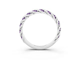 White gold Twisted Pavé Round Amethyst Eternity Band with Shared Prong Setting_9