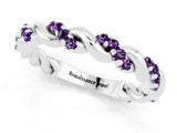White gold Twisted Pavé Round Amethyst Eternity Band_7