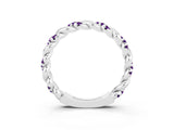 White gold Twisted Pavé Round Amethyst Eternity Band_9