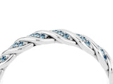 White gold Twisted Pavé Round Aquamarine Eternity Band with Shared Prong Setting_10