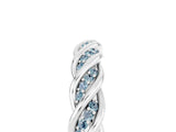 White gold Twisted Pavé Round Aquamarine Eternity Band with Shared Prong Setting_11