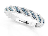 White gold Twisted Pavé Round Aquamarine Eternity Band with Shared Prong Setting_7
