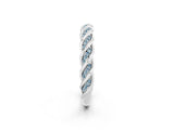 White gold Twisted Pavé Round Aquamarine Eternity Band with Shared Prong Setting_8