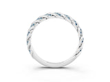 White gold Twisted Pavé Round Aquamarine Eternity Band with Shared Prong Setting_9