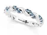 White gold Twisted Pavé Round Aquamarine Eternity Band_7