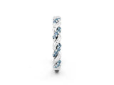 White gold Twisted Pavé Round Aquamarine Eternity Band_8