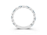 White gold Twisted Pavé Round Aquamarine Eternity Band_9