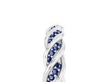 White gold Twisted Pavé Round Blue Sapphire Eternity Band with Shared Prong Setting_11