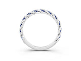 White gold Twisted Pavé Round Blue Sapphire Eternity Band with Shared Prong Setting_9