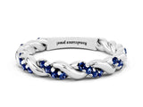 White gold Twisted Pavé Round Blue Sapphire Eternity Band_6