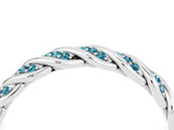 White gold Twisted Pavé Round Blue Topaz Eternity Band with Shared Prong Setting_10