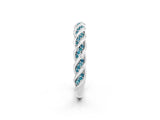 White gold Twisted Pavé Round Blue Topaz Eternity Band with Shared Prong Setting_8