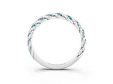White gold Twisted Pavé Round Blue Topaz Eternity Band with Shared Prong Setting_9