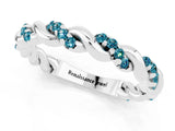 White gold Twisted Pavé Round Blue Topaz Eternity Band_7