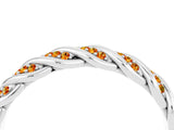 White gold Twisted Pavé Round Citrine Eternity Band with Shared Prong Setting_10