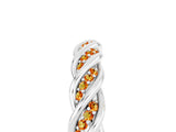 White gold Twisted Pavé Round Citrine Eternity Band with Shared Prong Setting_11