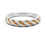 White gold Twisted Pavé Round Citrine Eternity Band with Shared Prong Setting_6
