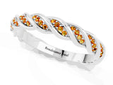 White gold Twisted Pavé Round Citrine Eternity Band with Shared Prong Setting_7