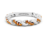 White gold Twisted Pavé Round Citrine Eternity Band_6