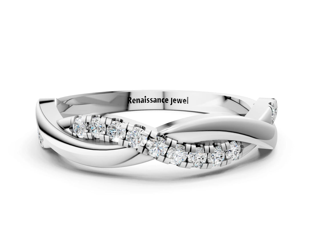 White gold Twisted Pavé Round Diamond Infinity Band_20