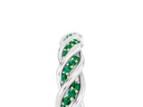 White gold Twisted Pavé Round Emerald Eternity Band with Shared Prong Setting_11