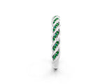 White gold Twisted Pavé Round Emerald Eternity Band with Shared Prong Setting_8