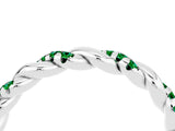 White gold Twisted Pavé Round Emerald Eternity Band_10