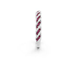 White gold Twisted Pavé Round Garnet Eternity Band with Shared Prong Setting_8