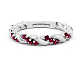 White gold Twisted Pavé Round Garnet Eternity Band_6