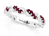 White gold Twisted Pavé Round Garnet Eternity Band_7