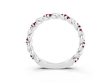 White gold Twisted Pavé Round Garnet Eternity Band_9