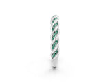 White gold Twisted Pavé Round Green Sapphire Eternity Band with Shared Prong Setting_8