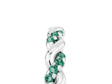 White gold Twisted Pavé Round Green Sapphire Eternity Band_11