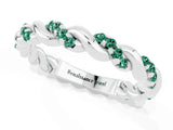 White gold Twisted Pavé Round Green Sapphire Eternity Band_7