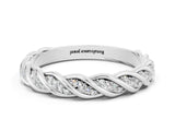 White gold Twisted Pavé Round Moissanite Eternity Band with Shared Prong Setting_6