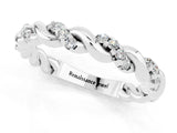 White gold Twisted Pavé Round Moissanite Eternity Band_7