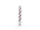 White gold Twisted Pavé Round Morganite Eternity Band with Shared Prong Setting_8