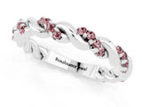 White gold Twisted Pavé Round Morganite Eternity Band_11