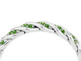 White gold Twisted Pavé Round Peridot Eternity Band with Shared Prong Setting_10