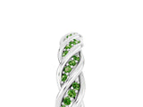 White gold Twisted Pavé Round Peridot Eternity Band with Shared Prong Setting_11