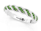 White gold Twisted Pavé Round Peridot Eternity Band with Shared Prong Setting_7