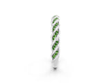 White gold Twisted Pavé Round Peridot Eternity Band with Shared Prong Setting_8