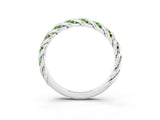 White gold Twisted Pavé Round Peridot Eternity Band with Shared Prong Setting_9